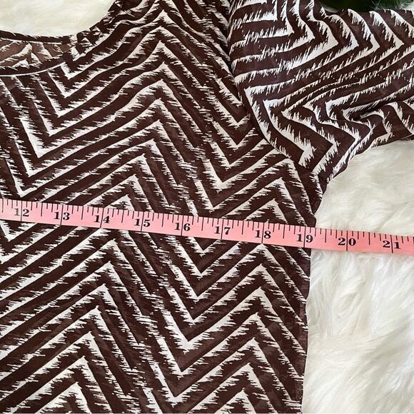 NEW Charming Charlie Longline Flutter Chevron Stripe Two Tone Choker Blouse NWT - Picture 16 of 16